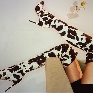 Steve Madden Women's Viktory cow print heels